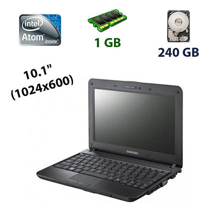 Samsung NB30 Plus / 10.1" (1024x600) WSVGA LED / Intel Atom N450 (1 (2) ядра 1.66 GHz) / 1 GB DDR2 / 240 GB HDD / WebCam, фото 2