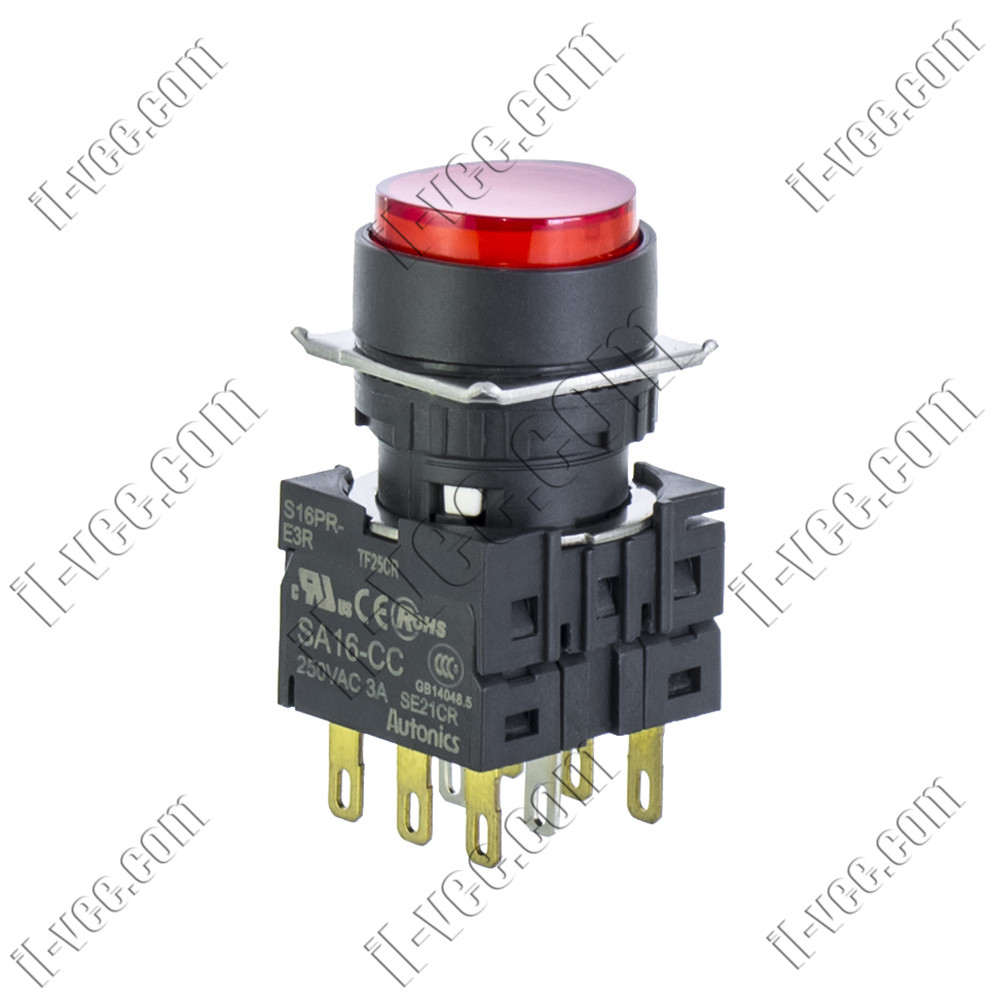 Кнопка Autonics S16PR-E4R2C24, 24VDC кругла 16мм з підсвічуванням, SPDT 3A/250V