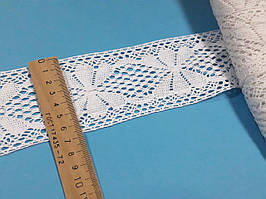 Мереживо натуральне, біле. Вставка 6,5- 7 м. Ціна за 1 метр.