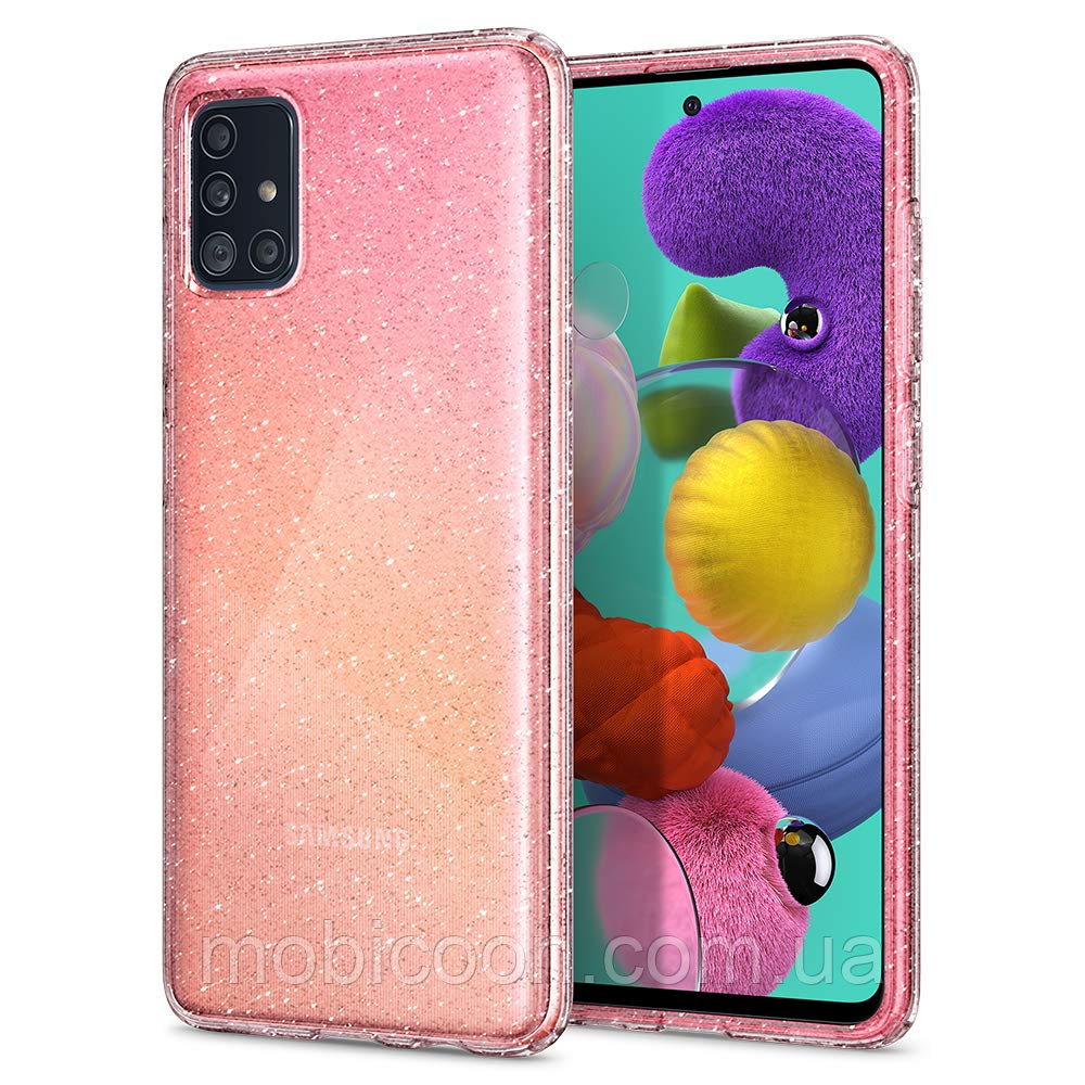 Чохол силіконовий для Samsung Galaxy A51 5G (A516F) прозорий із блискітками