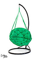 Подвесное Кресло качеля-гамак с круглой подушкой Kospa Зеленый (150 кг)