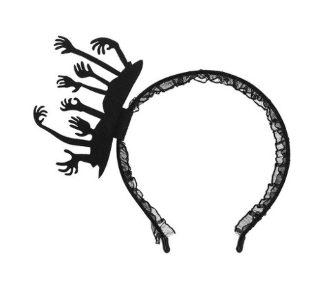 Обруч на Хелловін на голову Руки one size чорний, фото 1