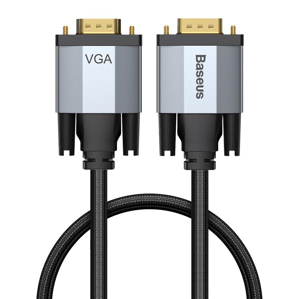 Кабель Baseus Enjoyment Series VGA Male To VGA Male Bidirectional 1m, Dark gray (CAKSX-T0G)