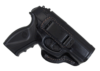 Кобура Crosman C11 поясна + прихованого внутрішньобрючного носіння формована з кліпсою (шкіра, чорна)