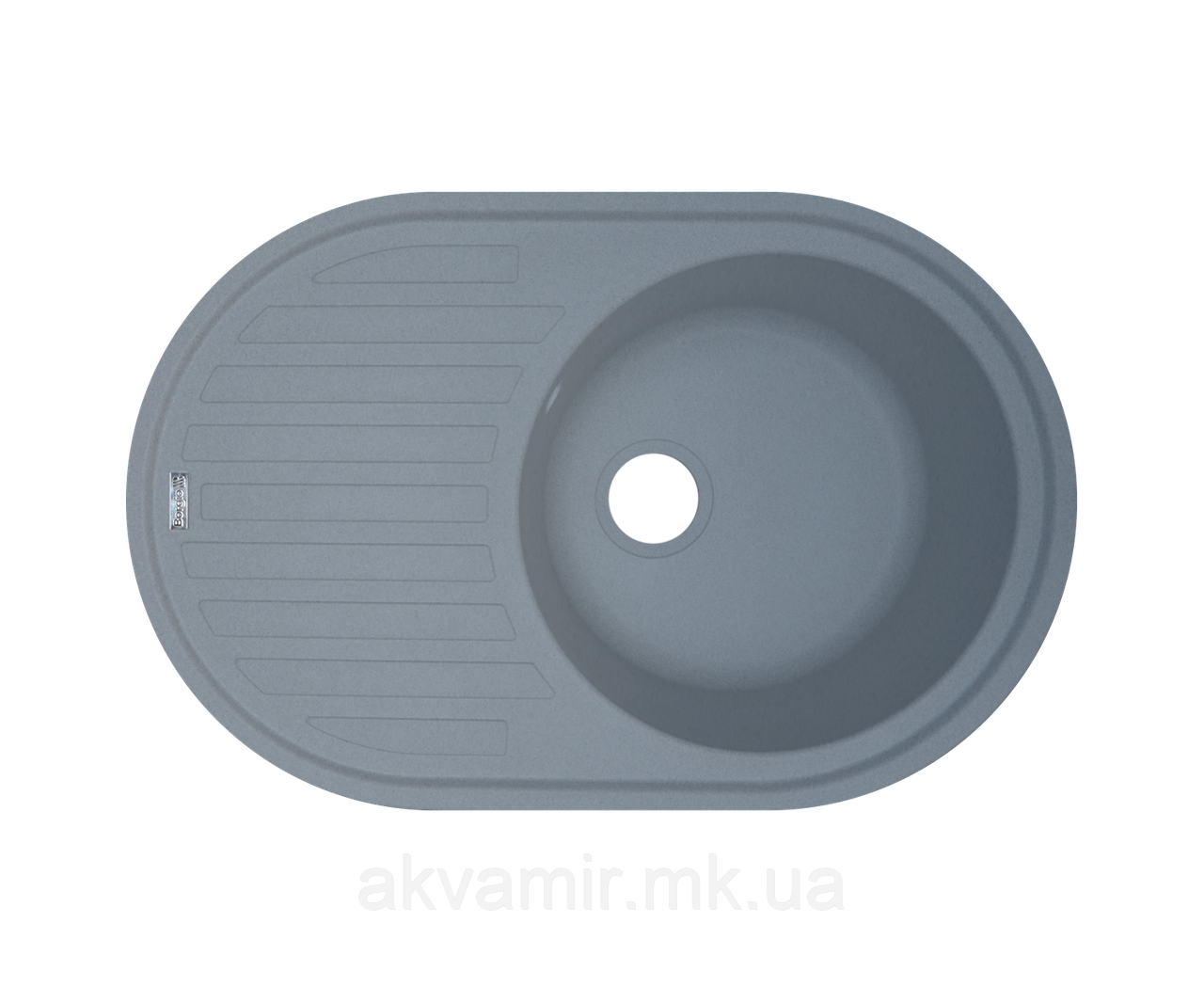 Кухонна мийка Borgio (граніт) OVM-770x500 (сірий металік)