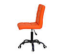 Крісло Augusto BK-Office оранж 1012 екокожа на чорній хрестовині з колесами і регулюванням висоти, фото 2