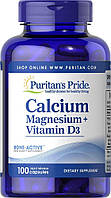 Calcium Magnesium Vitamin D3 Puritan's Pride, 100 капсул