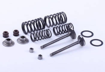 Клапани комплект (пружини, сухарі, сальники, тарілки) — Дельта/Альфа 70, 110, 125 кубів