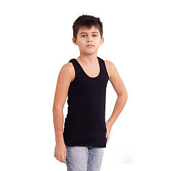 Майка для хлопчиків та підлітків 128-158 см чорний колір