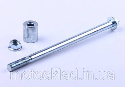 Вісь колеса переднього Ø10 mm (з втулкою та гайкою) — Дельта/Альфа