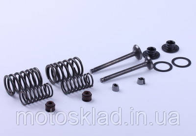Клапани комплект повний (пружини, сухарі, сальники, тарілки) — 50CC4T