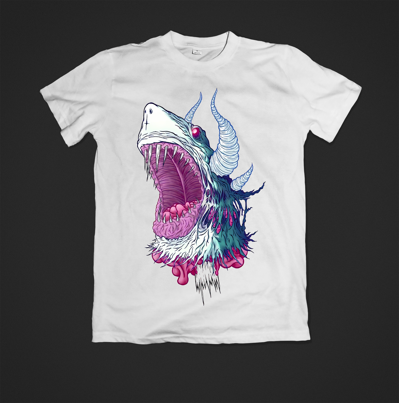 Футболка YOUstyle для чоловіків shark 0499 L White