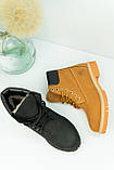 Черевики зимові Timberland жіночі на хутрі чорні (тимберленд), фото 8