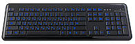 Клавіатура HQ-Tech KB-307F Blue LED, USB з підсвіткою символів (синя) мультимедійна