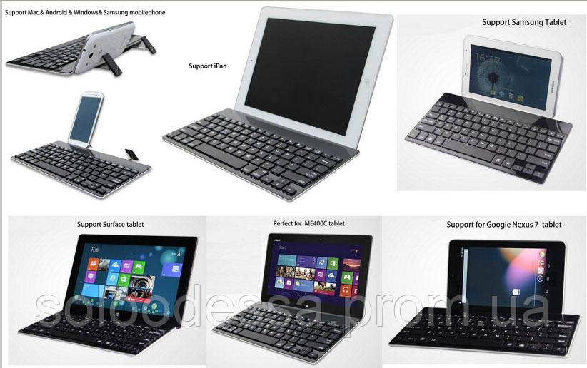 Клавиатура беспроводная Bluetooth HQ-Tech HB007, Bluetooth 3.0, Win/Android/iOS, UA/RU/EN мини - фото 6 - id-p1239652063