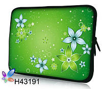 Чехол для планшета или нетбука 12.2" HQ-Tech H191 "Абстракция цветы зеленые" неопрен 3мм картинка с