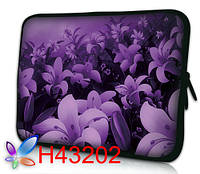 Чехол для планшета или нетбука 12.2" HQ-Tech H202 "Абстракция цветы ультрафиолет", неопрен 3мм, картинка с