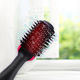 Фен-щітка для волосся One Step 3 в 1 Електрична щітка для укладання і випрямлення Фен праска плойка стайлер, фото 10