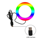 Різнобарвна кільцева селфи лампа RGB 26см MJ26, без штатива, фото 8