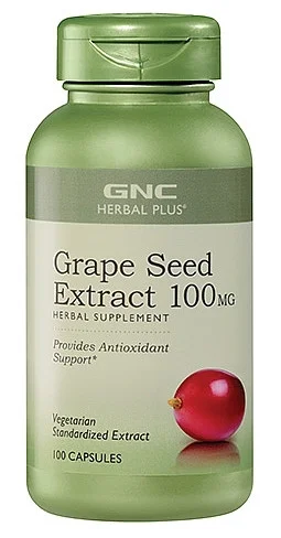 GNC Grape Seed Extract 100 mg, 100 капс натуральний антиоксидант для серця, шкіри, нігтів і волосся