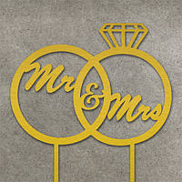 Весільний топер дерево Mr Mrs