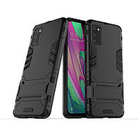 Чохол Hybrid case для Samsung Galaxy A41 (A415) бампер з підставкою чорний