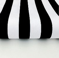 Польська бавовняна тканина "широка чорна Смужка на білому", фото 2