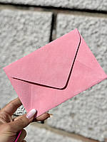 Бархатный конверт С5 розовая Азалия 120г/м2