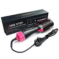 Фен щітка для волосся One Step 3 в 1 Електрична щітка для укладання і випрямлення Фен праска плойка стайлер