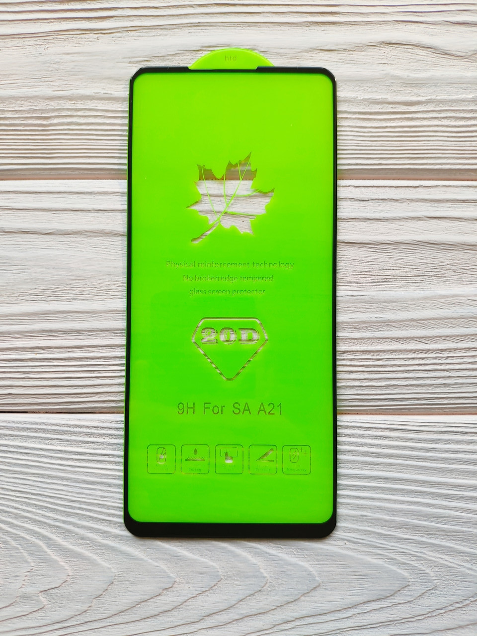 Захисне скло 20D для Samsung A21 2020 / A215F Full Glue Чорне