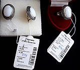 Комплект срібних вінтажних прикрас з перламутром: кільце, сережки, фото 5
