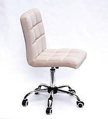 Крісло Augusto CH-Office оксамит БЕЖЕВИЙ B-1005 хромованою хрестовиною з колесами і регулюванням висоти