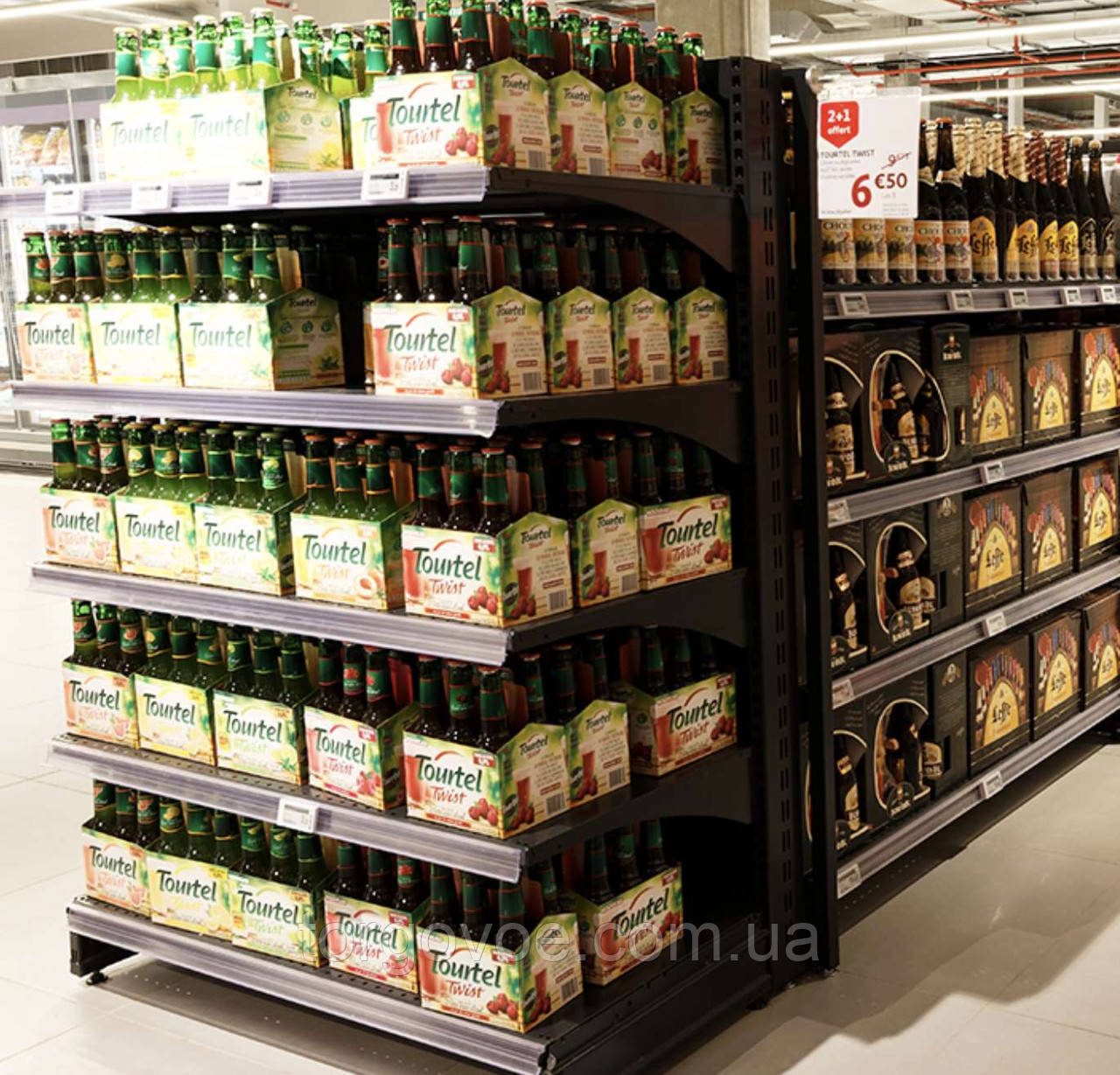 Посилені торговельні стелажі під алкогольну продукцію. Стелажі в магазин алколю