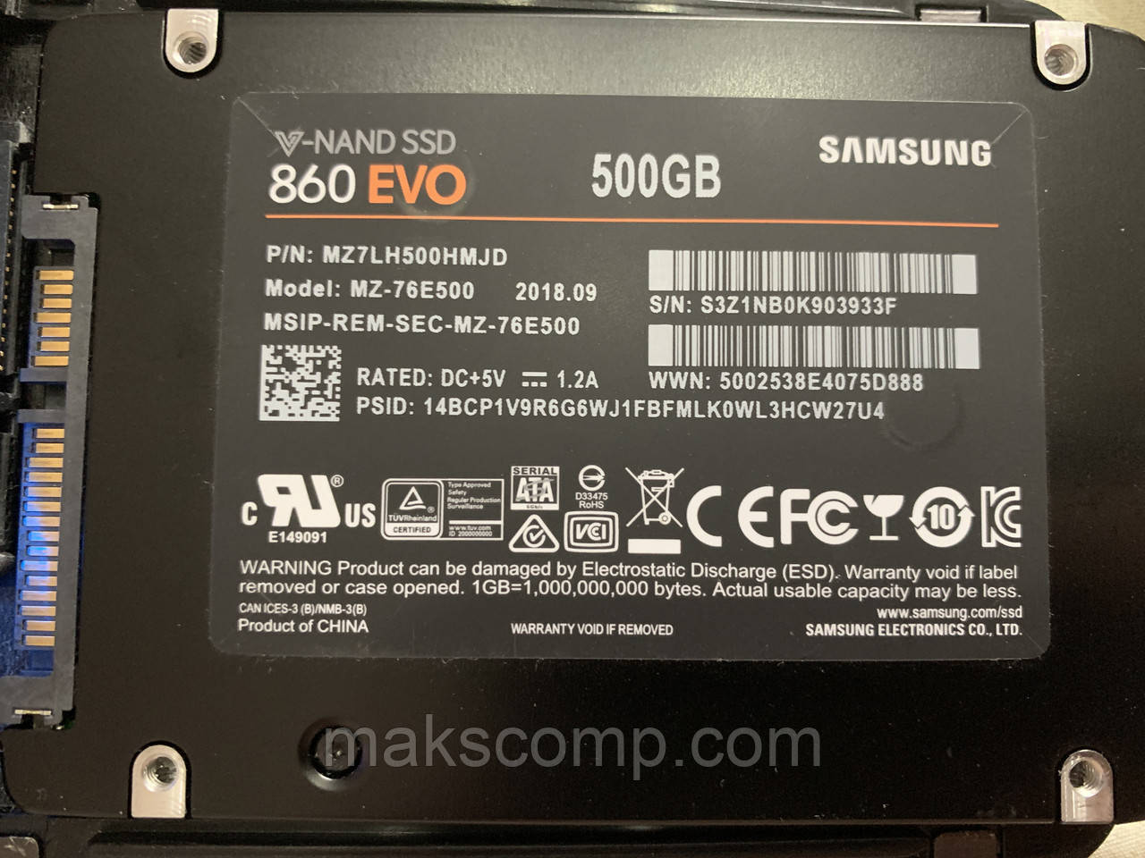 SSD Samsung 860 EVO 500Gb 2.5"  3D NAND SATAIII