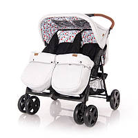 Дитяча коляска для двійні Lorelli Twin Чорно-сіра