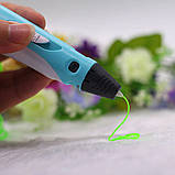 3D Ручка для дітей 3Д ручка 3-го покоління з дисплеєм LCD Pen 3 Набір з Еко Пластиком та трафаретом фіолетова, фото 9
