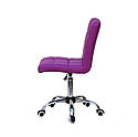 Крісло Augusto CH-Office екокожа ПУРПУРНИЙ 1010 хромованою хрестовиною з колесами і регулюванням висоти, фото 2