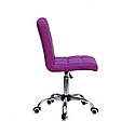 Крісло Augusto CH-Office екокожа ПУРПУРНИЙ 1010 хромованою хрестовиною з колесами і регулюванням висоти, фото 3