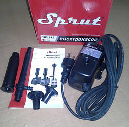 Насос для фонтана, ставка, водойма Sprut FSP-1143. 22 Вт, 3 насадки