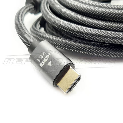 Кабель HDMI - HDMI Premium 4K, 60HZ, V2.1 High Speed , в обплетенні, 5 м, фото 2
