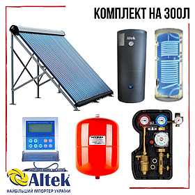 Геліосистема Altek на 300 л вакуумна всесезонна для нагрівання води