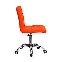 Крісло Augusto CH-Office екокожа ОРАНЖ 1012 хромованою хрестовиною з колесами і регулюванням висоти, фото 2