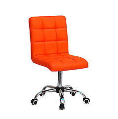 Крісло Augusto CH-Office екокожа ОРАНЖ 1012 хромованою хрестовиною з колесами і регулюванням висоти