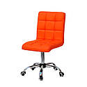 Крісло Augusto CH-Office екокожа ОРАНЖ 1012 хромованою хрестовиною з колесами і регулюванням висоти, фото 4