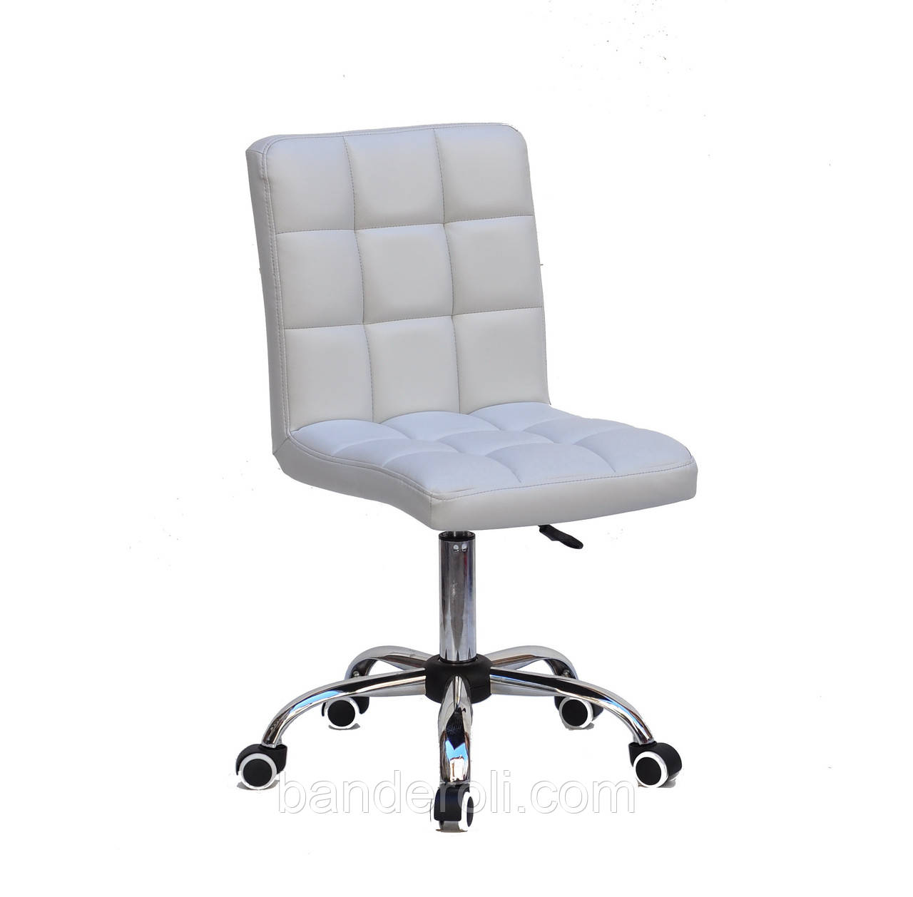 Крісло Augusto CH-Office екокожа СІРИЙ 1008 хромованою хрестовиною з колесами і регулюванням висоти, фото 1