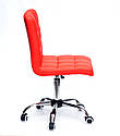 Крісло Augusto CH-Office екокожа ЧЕРВОНИЙ 1007 хромованою хрестовиною з колесами і регулюванням висоти, фото 2