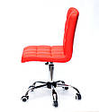 Крісло Augusto CH-Office екокожа ЧЕРВОНИЙ 1007 хромованою хрестовиною з колесами і регулюванням висоти, фото 3