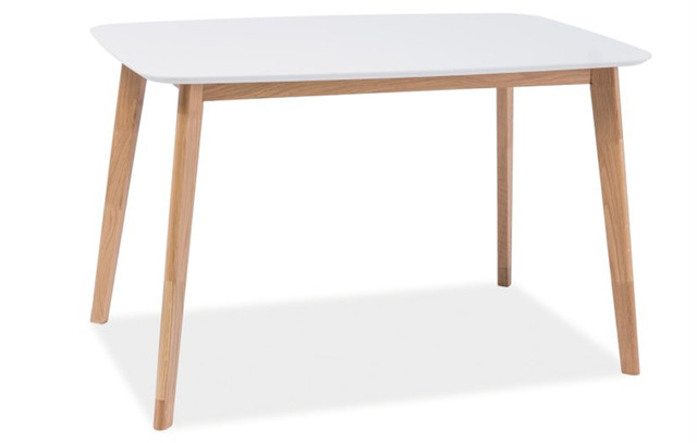 Білий кухонний стіл Signal Mosso I в скандинавському стилі на дерев'яних ніжках Польща Білий кухонний стіл Signal Mosso I в скандинавському стилі на дерев'яних ніжках Польща