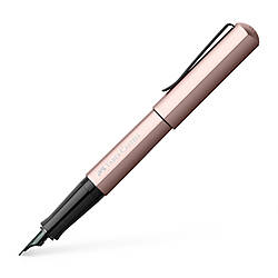 Ручка пір'яна Faber-Castell HEXO Rose, рожевий корпус алюміній, перо F, 150531