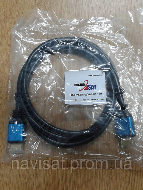 Кабель HDMI - HDMI CosmoSAT 30AWG H8010 1.5 м (черн.синий) - фото 1 - id-p14637684